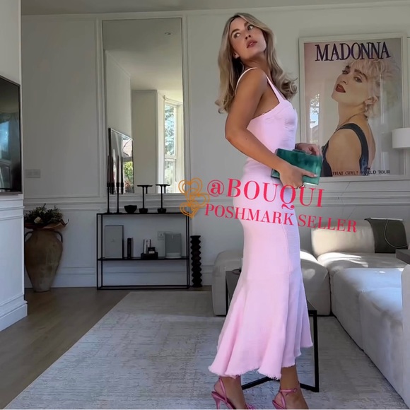 BLOGGERS FAV ZARA PINK TEXTURED WEAVE RUFFLED DRESS - Picture 5 of 7